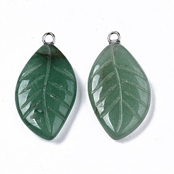 Резные подвески из натурального зеленого авантюрина&nbsp;G-S364-076