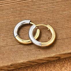 201 orecchini a cerchio bicolore in acciaio inossidabile&nbsp;EJEW-Q002-01G-02