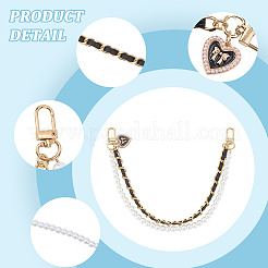 Ремешок для телефона из искусственной кожи и пластика с жемчугом&nbsp;AJEW-WH20048-12D