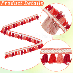 5.47 ярд полиэстеровой кружевной отделки с бахромой в этническом стиле&nbsp;SRIB-CY0001-32B