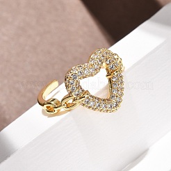 Polsini aperti in ottone con micro pavé di zirconi&nbsp;RJEW-F204-07A-G01
