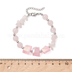 Armbänder aus natürlichen Rosenquarzperlen für Damen&nbsp;BJEW-TA00713-01