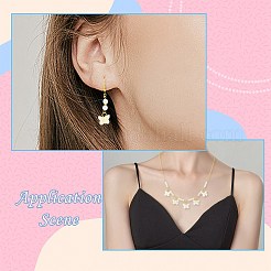 ABSイミテーションパールバタフライチャーム200個  金色の鉄のループで  ホワイト  14x14x4mm  穴：3.2mm&nbsp;PALLOY-SZ00045