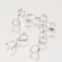 真鍮のアイスピックピンチベイル  ニッケルフリー  銀色のメッキ  7.6mm  穴：3mm&nbsp;LS-KK-KK05-S