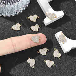 Verbindungsanhänger mit Mikropavé aus Messing mit durchsichtigen Zirkonia-Steinen&nbsp;XGRQ3K054-563G