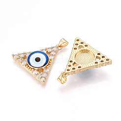 Латунные подвески с микропаве из прозрачных кубических цирконий для женщин&nbsp;KK-T070-90A-02