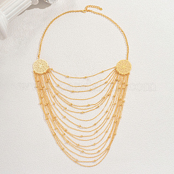 Элегантные железные винтажные многослойные бисерные нагрудные ожерелья с кисточками для женских вечеринок FI4341