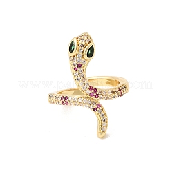 Messing Micro Pave Zirkonia Manschette offene Ringe&nbsp;RJEW-P186-03G