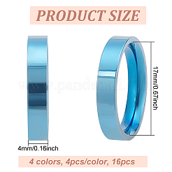16 шт. набор из 4-х колец из нержавеющей стали 201 цвета для женщин RJEW-BC0001-02