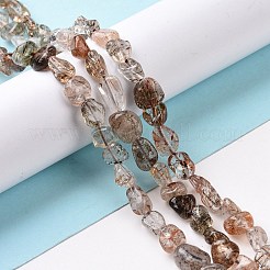 Нити бусин из натурального рутилированного кварца G-A208-05