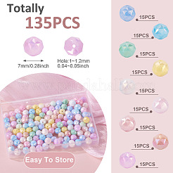 135 шт. 9-цветные антикоррозийные гальванические стеклянные бусины&nbsp;GLAA-TA0003-61