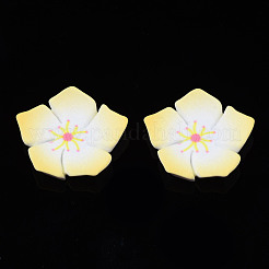スプレー塗装された不透明な樹脂カボション  花  レモンシフォン  23x23x5mm&nbsp;CRES-S302-54