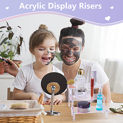 3-слойный прямоугольный акриловый органайзер для минифигурок ODIS-WH0038-56