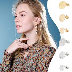 36 шт. 6 стиля фурнитуры для сережек-гвоздиков из нержавеющей стали 304&nbsp;STAS-UN0056-38