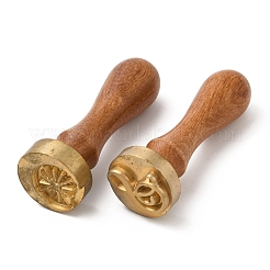(распродажа с дефектом: окисление)деревянные ручки с сургучной печатью STAM-XCP0001-02LG