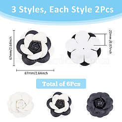 6 stücke 3 farben pu leder künstliche blume ornament zubehör&nbsp;FIND-FH0009-86