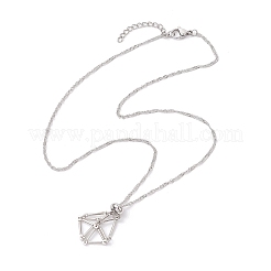 304 нержавеющая сталь макраме мешочек пустой держатель для камней изготовление ожерелья&nbsp;NJEW-JN05238-01