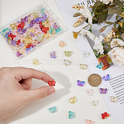 120 шт. 12-х цветные стеклянные подвески-бабочки PALLOY-DC00029