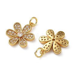 Латунные микропаве прозрачные подвески с фианитом&nbsp;KK-D221-06G