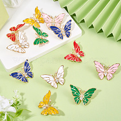 12 шт. 6-х цветные эмалевые булавки в форме бабочек&nbsp;JEWB-TA0001-24