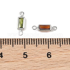 Breloques connecteurs rectangulaires en laiton pavé de zircone cubique shegrace&nbsp;XGRQ2O840-445P