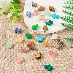 30шт 15 стиля натуральных и синтетических бусин из смешанных драгоценных камней G-TA0002-13