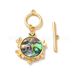 Латунные застежки-тоггл из прозрачного кубического циркония KK-M243-09G-02