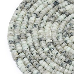 Натуральный кунжут яшма / киви нитки бусины яшмы G-P575-B23-4x2mm