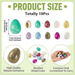 10 pieza de decoraciones de exhibición de huevos de piedras preciosas naturales y sintéticas&nbsp;G-TA0003-43