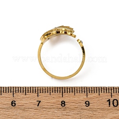 Нержавеющая сталь 304 с открытыми кольцами из стразов&nbsp;RJEW-Q020-02G