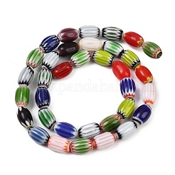 Fili di perline ovali in vetro millefiori fatti a mano&nbsp;LK-Z001-01B