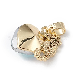 Настоящие 18-каратные позолоченные подвески из латуни с микропаве из кубического циркония&nbsp;KK-C015-02G-05