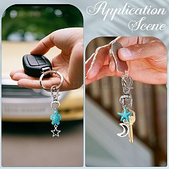 20 pendentif décoratif en forme d'étoile de mer et de tortue synthétique turquoise&nbsp;HJEW-CP0001-43A