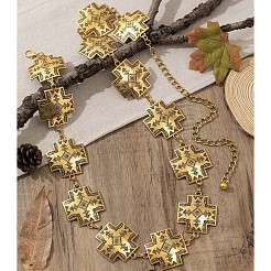 Цепи из сплава тибетского стиля с перекрестными связями для женщин на талию и живот FS-WGDCD99-01