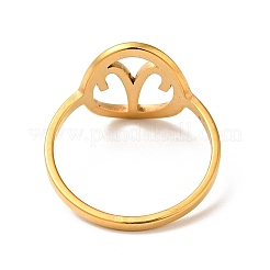 Ионное покрытие (ip) 201 нержавеющая сталь созвездия Овен палец кольцо для женщин&nbsp;RJEW-G266-29G