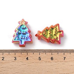 UVメッキアクリルビーズ  エナメル  虹色の  クリスマスデコレーションテーマ  クリスマスツリー  23x17x8.5mm  穴：3.5mm&nbsp;OACR-Z021-02E
