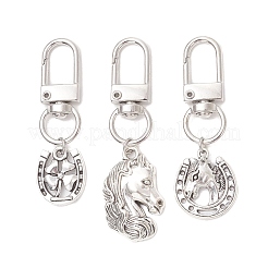 3 шт. подвеска в виде подковы и лошади из сплава в тибетском стиле&nbsp;HJEW-JM04735