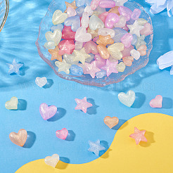 100 шт. 4 вида светящихся прозрачных акриловых бусин OACR-TA0003-90