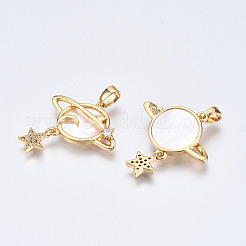 Латунные микропаве прозрачные подвески с фианитом X-KK-Q277-015-NF