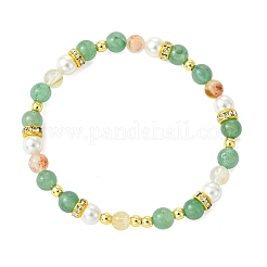 3 bracelet en perles de pierre naturelle mélangée&nbsp;BJEW-JB13895