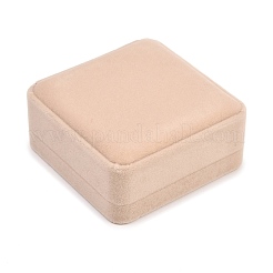 スクエアベルベットバングルディスプレイボックス  バングル用ジュエリー収納ギフトケース  淡い茶色  9x9x4cm&nbsp;CON-YWC0007-01A