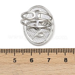 Anillos de dedo esmaltados de acero inoxidable 304 con diseño ovalado y estampado de rosas para mujer&nbsp;RJEW-G355-10P-02