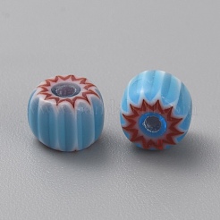 Perle di vetro millefiori fatto a mano&nbsp;LAMP-CJC0016-01B