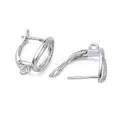 Фурнитура для сережек-колец в форме капли с микропаве из прозрачных кубических цирконий из латуни&nbsp;KK-Z143-08P