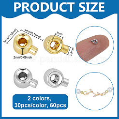 Perline a crimpare in ottone 60pz 2 colori&nbsp;KK-PH0014-90