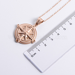 Винтажные ожерелья с подвесками из нержавеющей стали в виде компаса AM7458