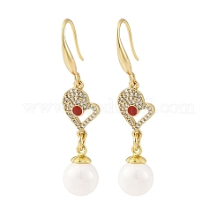 Серьги с подвесками из латуни с прозрачным фианитом и прозрачным фианитом EJEW-F362-01G