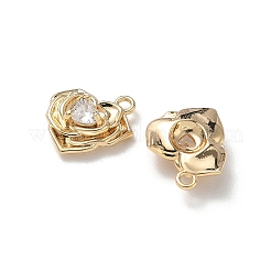 Ciondoli in ottone con micro pavé di zirconi per San Valentino&nbsp;KK-P355-15G-01