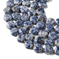 Natürliche blaue Fleck Jaspis Perlen Stränge&nbsp;G-H344-B02-01
