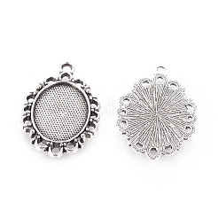 Colgante de estilo tibetano cabochon ajustes&nbsp;TIBE-A19753-AS-FF